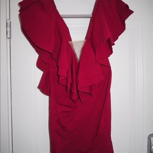 Michael Costello x Revolve Burgundy Mini Dress